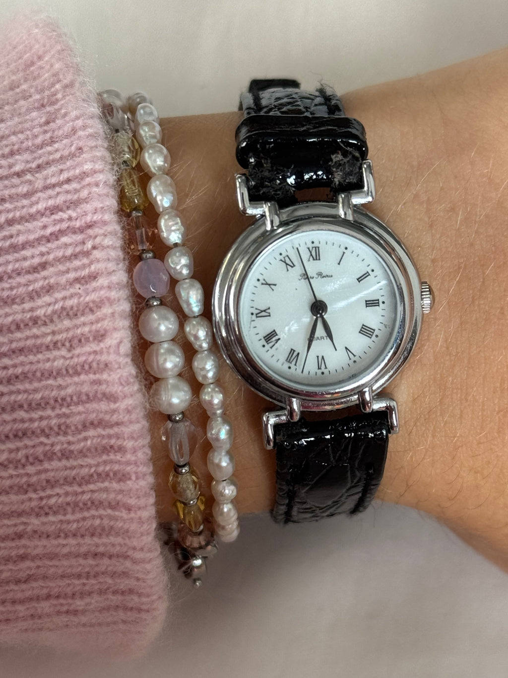 Sweetest Wee Silver Leather Strap